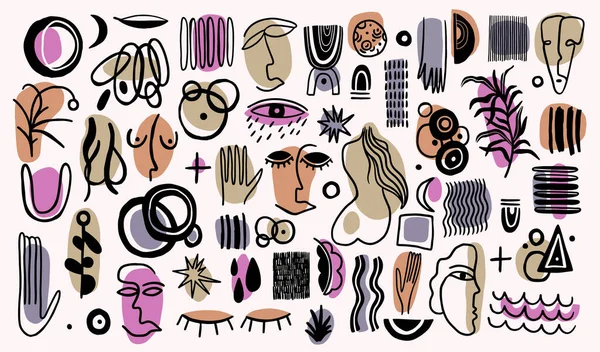 Soyut biçim çizim biçimi. Dekorasyon ögesi beyaz arkaplanda izole edildi. Vektör illüstrasyonu.