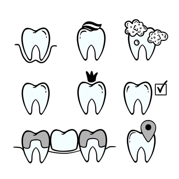 Ícone Dentário Tratamento Dentário Isolado Fundo Branco Ilustração Vetorial — Vetor de Stock