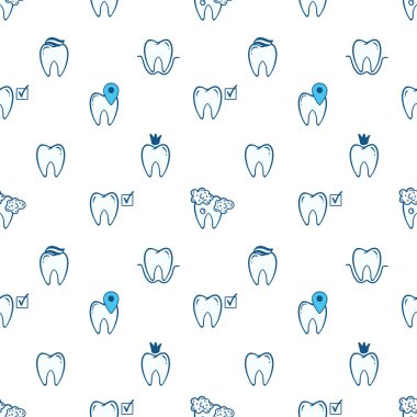  Dişsiz ikon desenli diş tedavisi izole edildi. Vektör illüstrasyonu