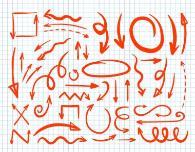 Ok el çizimi hazır. İzole edilmiş koleksiyon ögesi tasarımı. Vektör illüstrasyonu