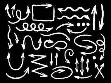 Ok koleksiyonu el çizimi tarzı. Çizim çizimi ögesi tasarımı. Vektör illüstrasyonu.