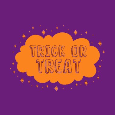 Cadılar bayramı konuşulabilir Cadılar Bayramı seti. Koleksiyon tasarımı dekorasyon adı tanımlaması. Vektör illüstrasyonu.