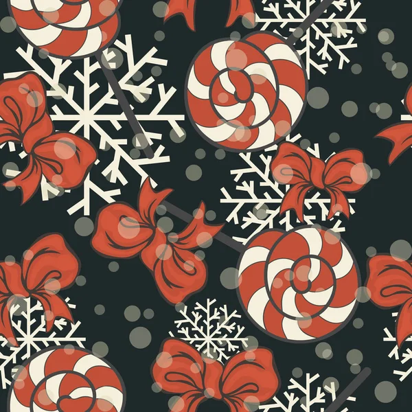 Sugarplum Arc Motif Vectoriel Sans Couture Sucette Sucre Couleur Rouge — Image vectorielle