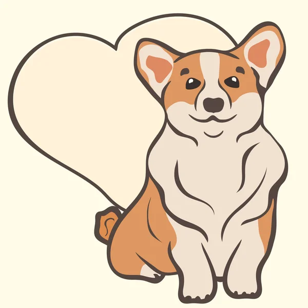 Corgi Cão Raça Vetor Ilustração Ícone Bonito Desenho Animado Filhote —  Vetores de Stock