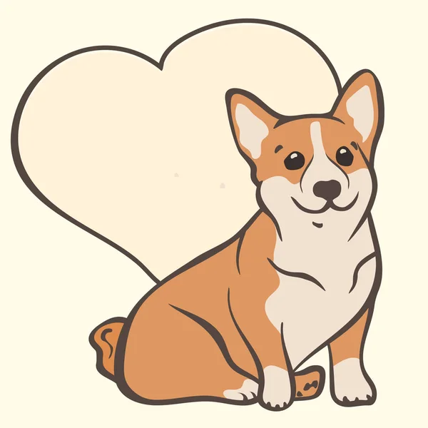 Corgi Pies Rasa Ilustracji Wektorowych Szczeniak Słodkie Corgi Ikona Cartoon — Wektor stockowy