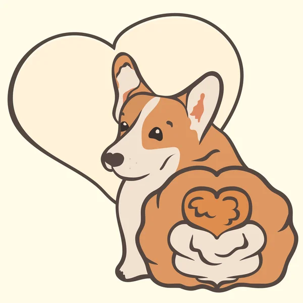 Corgi Cão Raça Vetor Ilustração Ícone Bonito Desenho Animado Filhote — Vetor de Stock