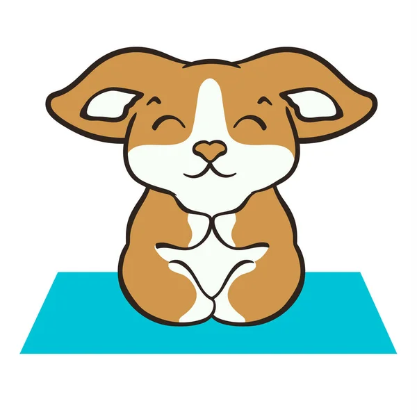 Der Walisische Corgi Hund Übt Yoga Als Vektor Illustration Niedlichen — Stockvektor