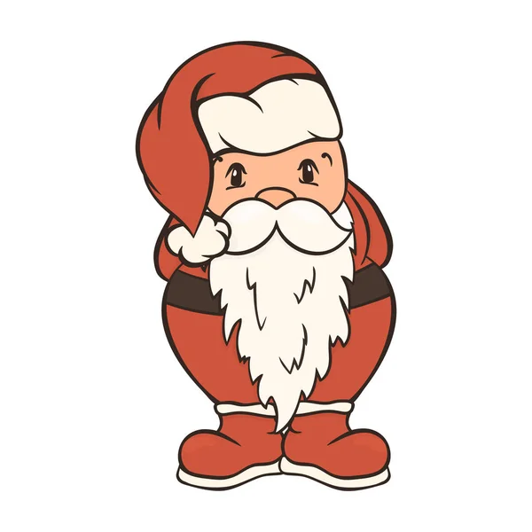 Christmas Cartoon Santa Claus Obraz Wektorowy Białym Tle Wesołych Świąt — Wektor stockowy