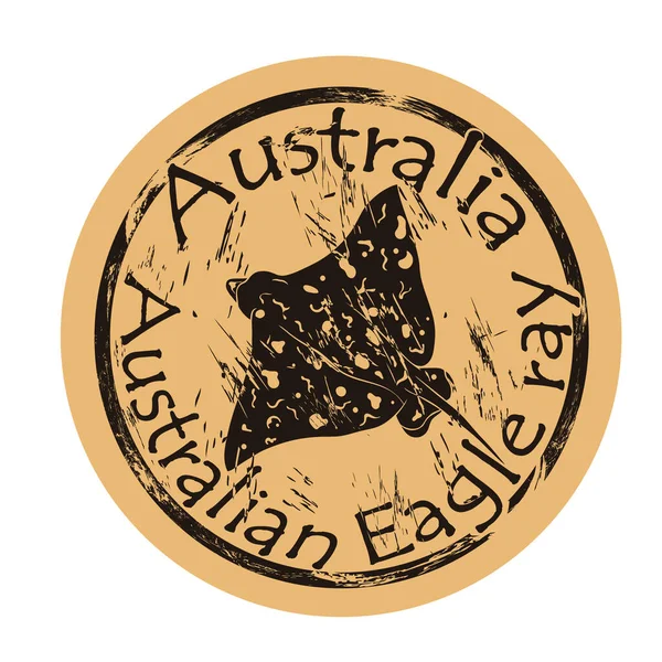 Rayo Águila Australiana Icono Silueta Vector Crecimiento Completo Diseño Emblema — Vector de stock