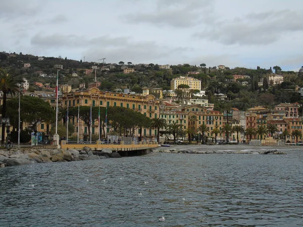 Amazing Caption Port Spring Some Clouds Some Boats Seaside — Stock Photo, Image