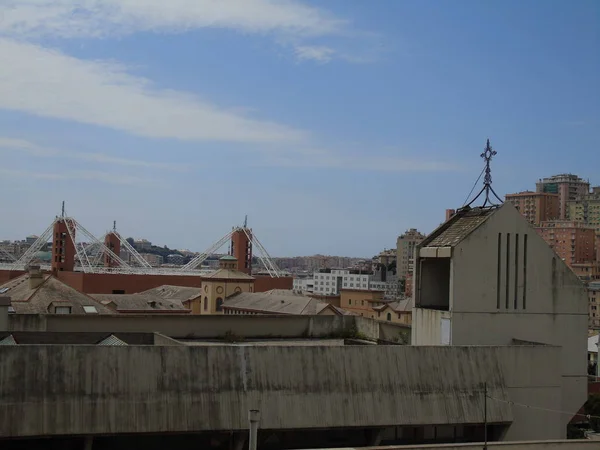 Belle Légende Quelques Bâtiments Des Maisons Publiques Gênes — Photo