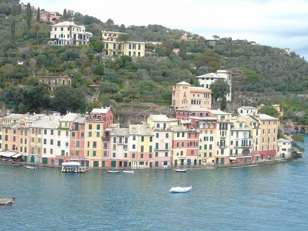 Wandelen Rond Kust Van Portofino Ligurië Met Een Grijze Lucht — Stockfoto