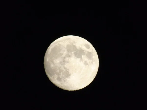 Amazing Caption Full Moonlight City Night Summer Days Some Clouds — Stock Photo, Image