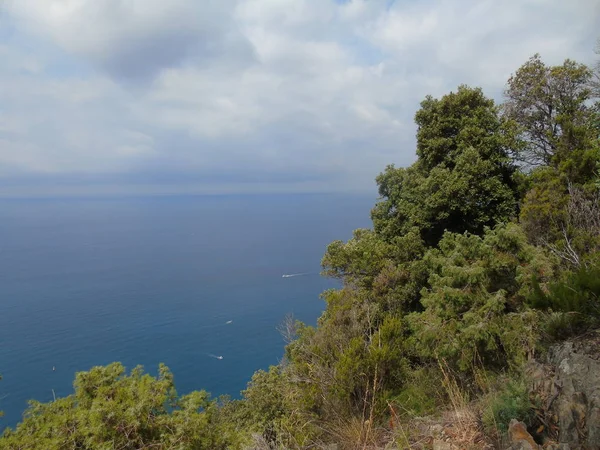 Liguria Daki Terre Den Harika Bir Manşet Arka Planda Harika — Stok fotoğraf