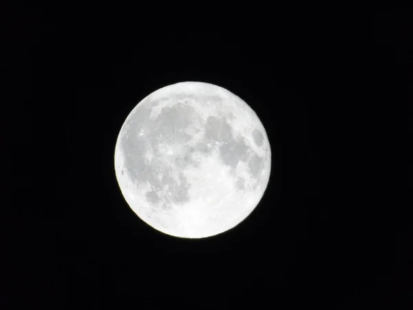 Детальный Вид Луны Полнолуние Закрытая Луна Темном Небе — стоковое фото