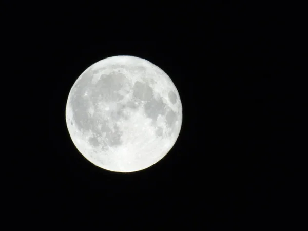 Vista Dettagliata Della Luna Luna Piena Close Luna Nel Cielo — Foto Stock