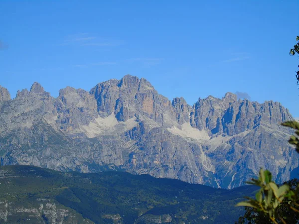 Egy Csodálatos Felirat Egy Nagyszerű Kilátással Nyári Napokon Brenta Dolomitok — Stock Fotó