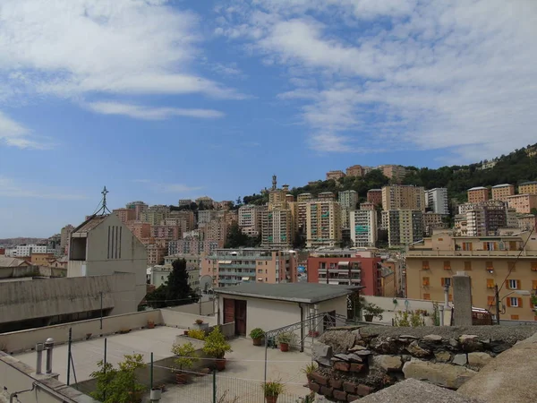 Una Straordinaria Fotografia Alcune Abitazioni Pubbliche Genova Costruite Negli Anni — Foto Stock