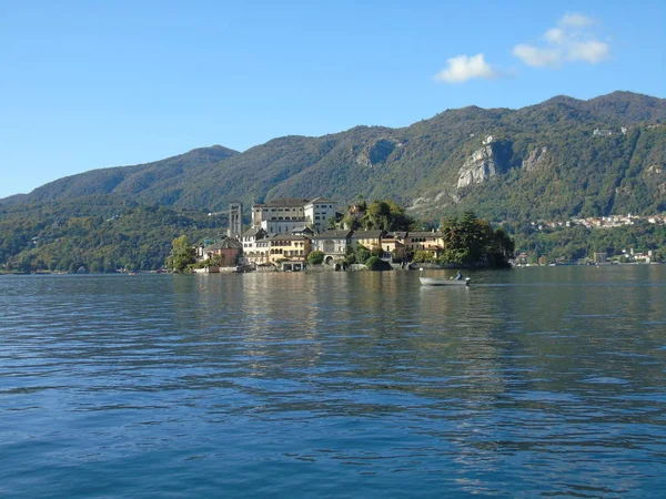 Incredibile Viaggio Piemonte Con Una Vista Incredibile Sul Lago Orta — Foto Stock