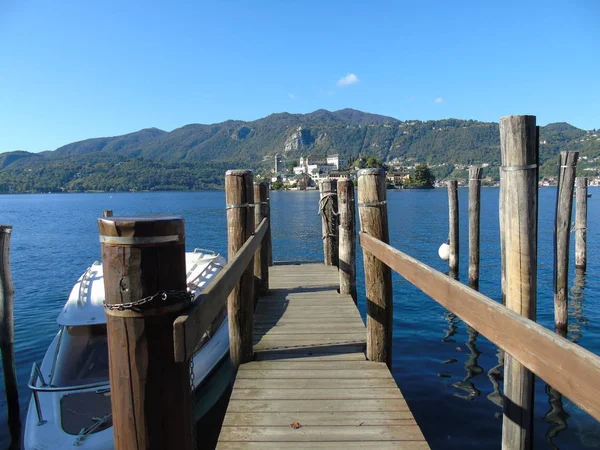 Incroyable Voyage Piémont Avec Une Vue Incroyable Sur Lac Orta — Photo