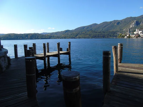 Incroyable Voyage Piémont Avec Une Vue Incroyable Sur Lac Orta — Photo