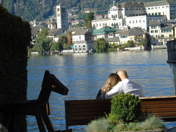 Viagem Incrível Piemonte Com Uma Vista Incrível Para Lago Orta — Fotografia de Stock