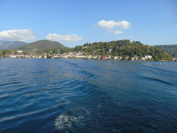 Incredibile Viaggio Piemonte Con Una Vista Incredibile Sul Lago Orta — Foto Stock