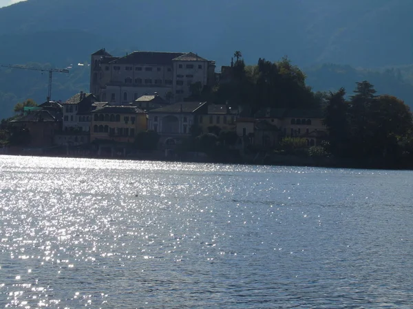 Geweldige Reis Piemonte Met Een Prachtig Uitzicht Naar Het Lake — Stockfoto