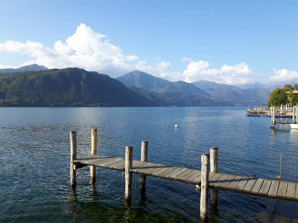 Viagem Incrível Piemonte Com Uma Vista Incrível Para Lago Orta — Fotografia de Stock