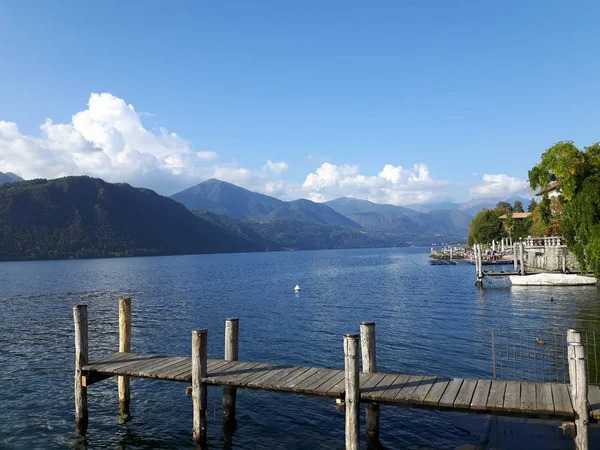 Viagem Incrível Piemonte Com Uma Vista Incrível Para Lago Orta — Fotografia de Stock