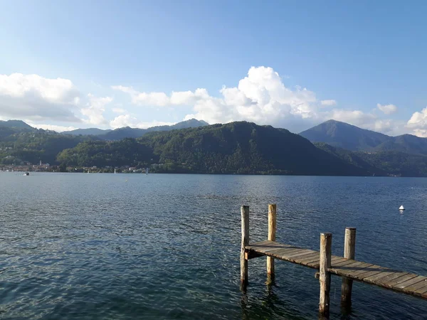 Incredibile Viaggio Piemonte Con Una Vista Incredibile Sul Lago Orta — Foto Stock