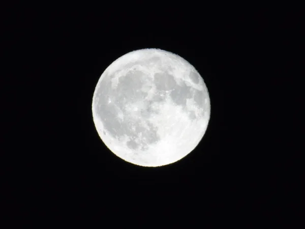 Increíble Luna Llena Sobre Ciudad Génova Los Días Invierno Con — Foto de Stock