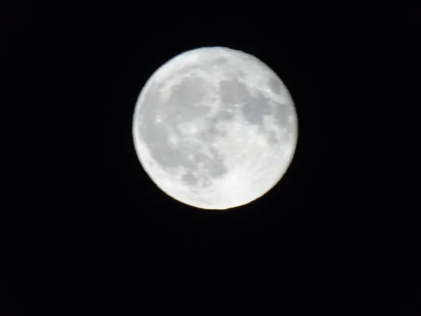 Increíble Luna Llena Sobre Ciudad Génova Los Días Invierno Con — Foto de Stock