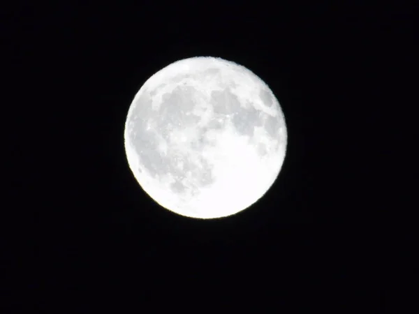 Increíble Luna Llena Sobre Ciudad Génova Los Días Invierno Con — Foto de Stock