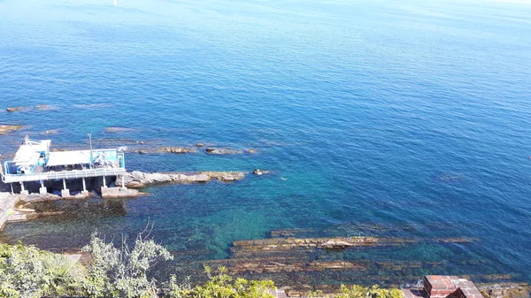 Genova Bocadasse Harika Bir Fotoğraf Yaz Günlerinde Bazı Insanlar Bir — Stok fotoğraf