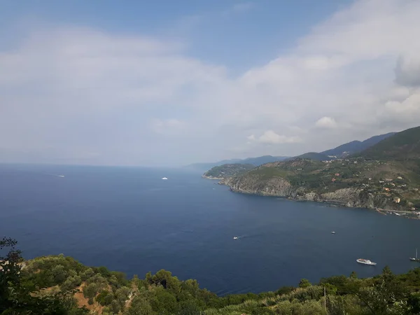 Egy Csodálatos Felirat Gyönyörű Helyek Terre Liguria Egy Csodálatos Kék — Stock Fotó