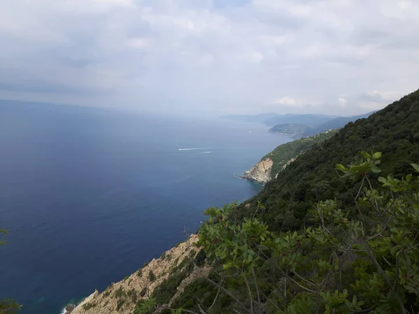 Amazing Caption Beautiful Places Terre Liguria Amazing Blue Sky Some — Stock Photo, Image