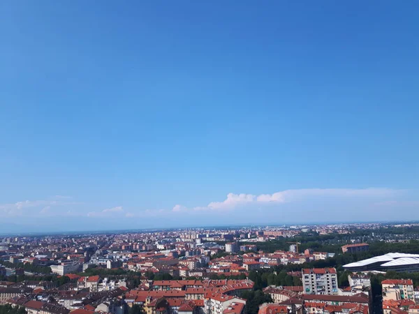 Niesamowita Fotografia Miasta Turyn Włoch Letnie Dni Wysokiej Niskiej Części — Zdjęcie stockowe