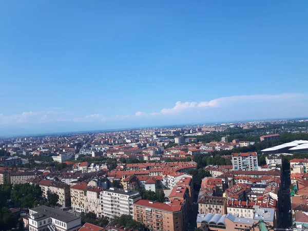 Eine Erstaunliche Fotografie Der Stadt Turin Aus Italien Den Sommertagen — Stockfoto