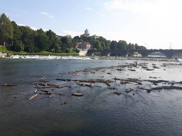 Een Verbazingwekkende Fotografie Van Stad Turijn Van Italië Zomerdagen Van — Stockfoto