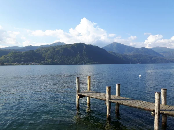 Amazing Trip Piemonte Incredible View Lake Orta Autumn Days Caption — стоковое фото