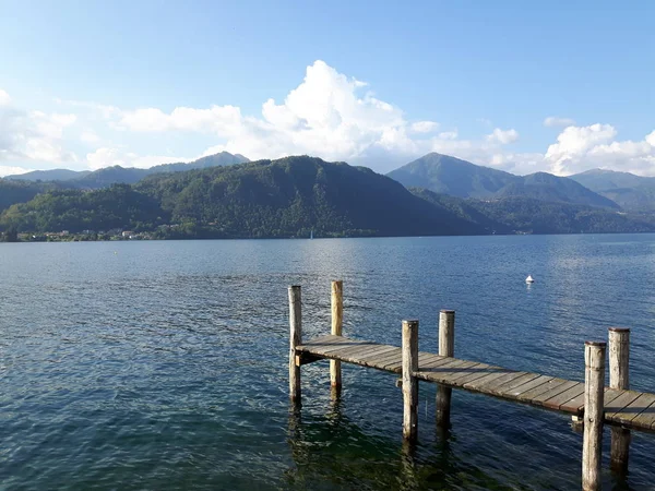 Amazing Trip Piemonte Incredible View Lake Orta Autumn Days Caption — стоковое фото