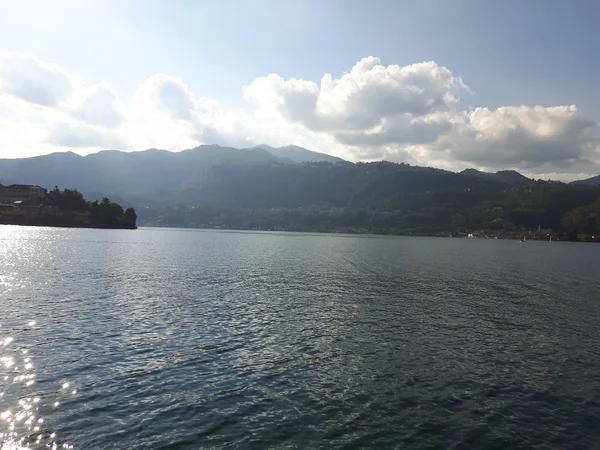 Incroyable Voyage Piémont Avec Une Vue Incroyable Sur Lac Orta — Photo