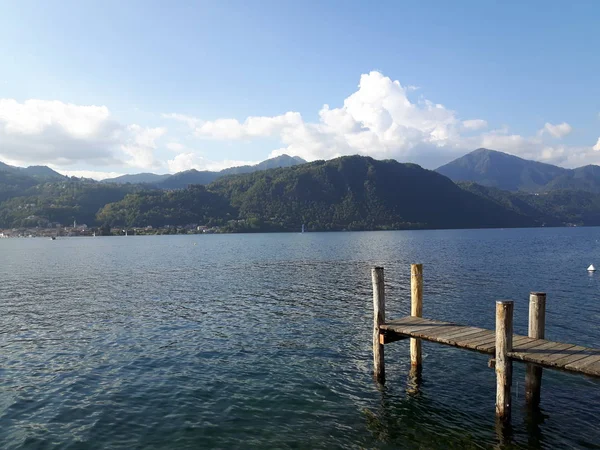 Amazing Trip Piemonte Incredible View Lake Orta Autumn Days Caption — стоковое фото