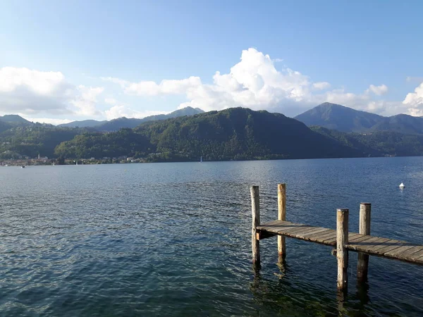 Increíble Viaje Piemonte Con Una Increíble Vista Lago Orta Los —  Fotos de Stock