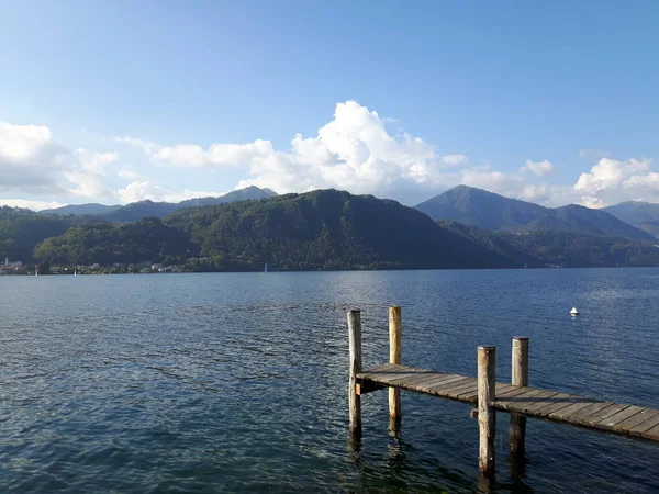 Incredibile Viaggio Piemonte Con Una Vista Incredibile Sul Lago Orta — Foto Stock