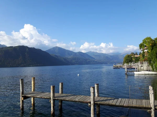 Viagem Incrível Piemonte Com Uma Vista Incrível Para Lago Orta — Fotografia de Stock