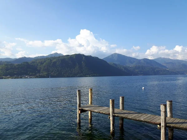 Incroyable Voyage Piémont Avec Une Vue Incroyable Sur Lac Orta — Photo