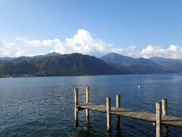 Amazing Trip Piemonte Incredible View Lake Orta Autumn Days Caption — стоковое фото