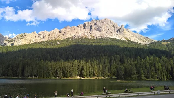 Egy Csodálatos Felirat Egy Nagyszerű Kilátással Nyári Napokon Brenta Dolomitok — Stock Fotó